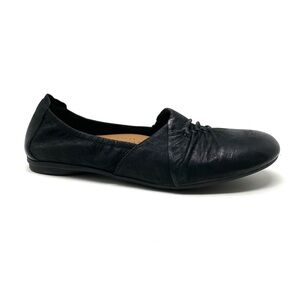 Clarks Rena Way Black Leather Ballet Flats Comfort Shoes